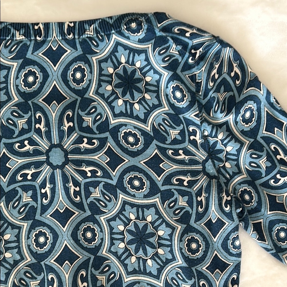 Talbots Blue Patterned Women's Top - Picture 9 of 10